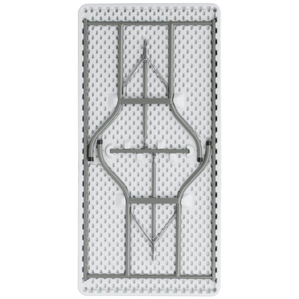 Flash Furniture Rectangle Wh 30X60 Plastic Fold Table, 30" W, 60" L, 29" H, Plastic Top, White - DAD-YCZ-152-GG