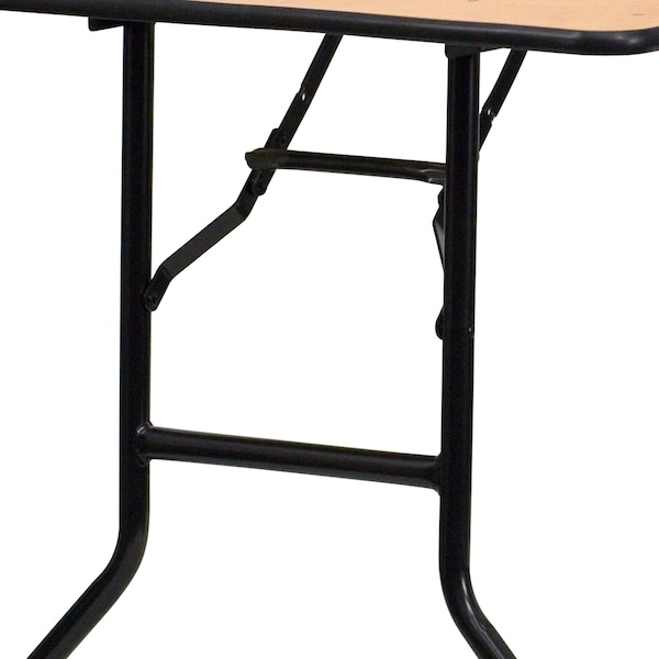 Flash Furniture Rectangle Folding Table, 30" W, 72" L, 30.25" H, Wood Top, Wood Grain - YT-WTFT30X72-TBL-GG