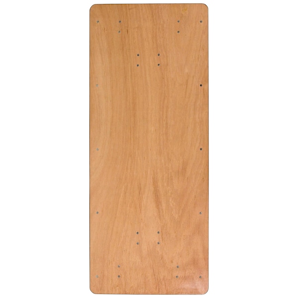Flash Furniture Rectangle Folding Table, 30" W, 72" L, 30.25" H, Wood Top, Wood Grain - YT-WTFT30X72-TBL-GG