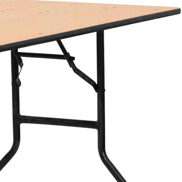 Flash Furniture Rectangle Folding Table, 30" W, 72" L, 30.25" H, Wood Top, Wood Grain - YT-WTFT30X72-TBL-GG