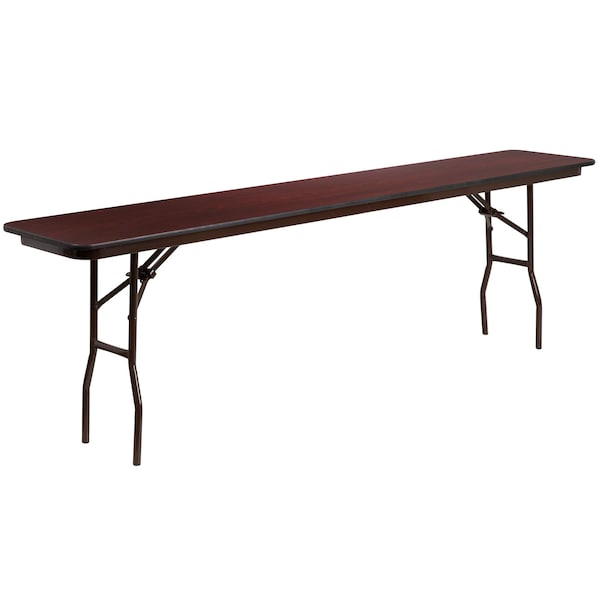 Flash Furniture Rectangle Training Table, 18" W, 96" L, 30" H, Laminate Top, Wood Grain - YT-1896-MEL-WAL-GG