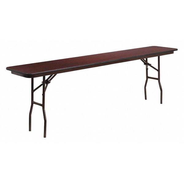 Flash Furniture Rectangle Training Table, 18" W, 96" L, 30" H, Laminate Top, Wood Grain - YT-1896-MEL-WAL-GG