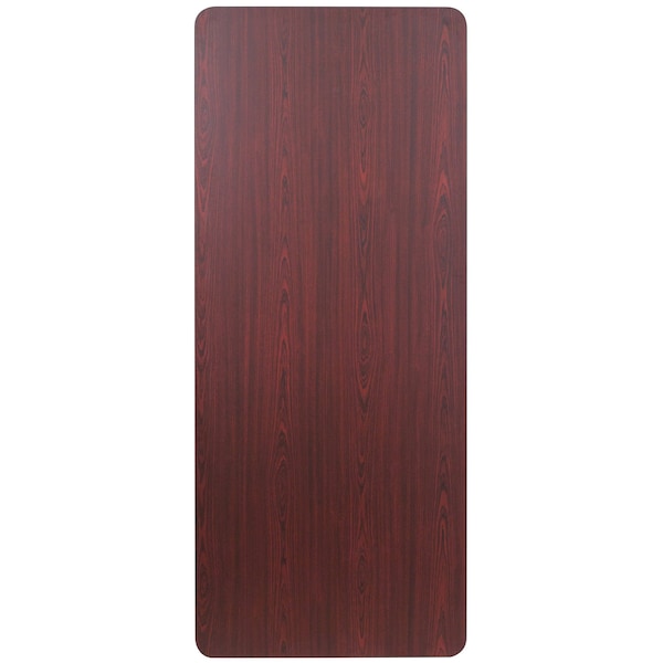 Flash Furniture Rectangle Folding Table, 30" W, 72" L, 30" H, Laminate Top, Wood Grain - YT-3072-MEL-WAL-GG