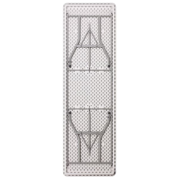 Flash Furniture Rectangle Folding Table, 30" W, 96" L, 29" H, Plastic Top, White - RB-3096-GG