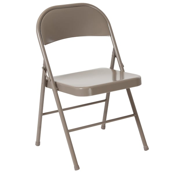 Flash Furniture HERCULES Series Double Braced Gray Metal Folding Chair - 4-BD-F002-GY-GG