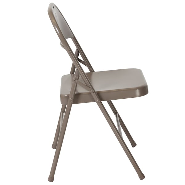 Flash Furniture HERCULES Series Double Braced Gray Metal Folding Chair - 4-BD-F002-GY-GG
