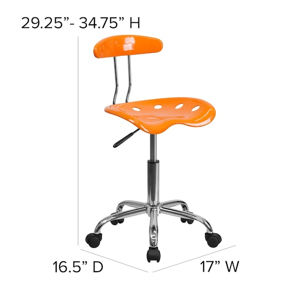Flash Furniture Contemporary Chair, 20-1/4" to 25-3/4", Orange - LF-214-ORANGEYELLOW-GG