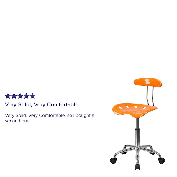 Flash Furniture Contemporary Chair, 20-1/4" to 25-3/4", Orange - LF-214-ORANGEYELLOW-GG