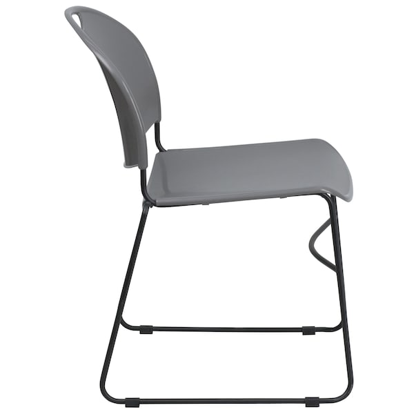 Flash Furniture Stack Chair, Gray w/ Black Frame - RUT-188-GY-GG