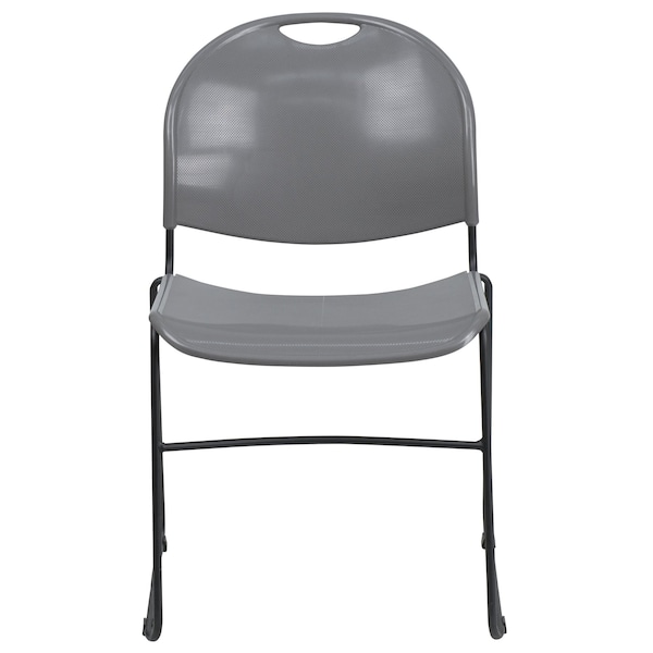 Flash Furniture Stack Chair, Gray w/ Black Frame - RUT-188-GY-GG