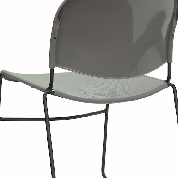 Flash Furniture Stack Chair, Gray w/ Black Frame - RUT-188-GY-GG