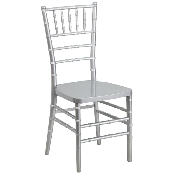 Flash Furniture HERCULES PREMIUM Series Silver Resin Stacking Chiavari Chair - 2-LE-SILVER-GG