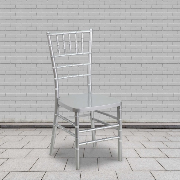 Flash Furniture HERCULES PREMIUM Series Silver Resin Stacking Chiavari Chair - 2-LE-SILVER-GG
