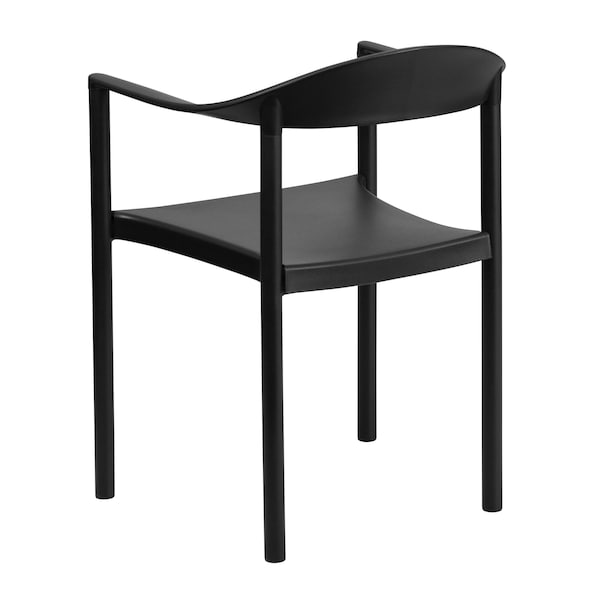 Flash Furniture HERCULES Series 1000 lb. Capacity Black Plastic Cafe Stack Chair - 5-RUT-418-BK-GG