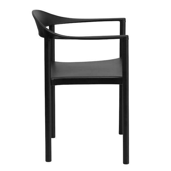 Flash Furniture HERCULES Series 1000 lb. Capacity Black Plastic Cafe Stack Chair - 5-RUT-418-BK-GG