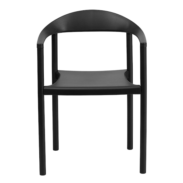 Flash Furniture HERCULES Series 1000 lb. Capacity Black Plastic Cafe Stack Chair - 5-RUT-418-BK-GG