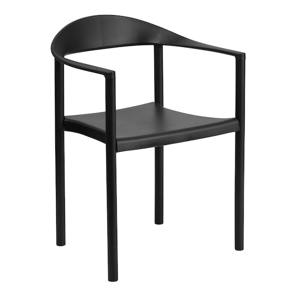 Flash Furniture HERCULES Series 1000 lb. Capacity Black Plastic Cafe Stack Chair - 5-RUT-418-BK-GG