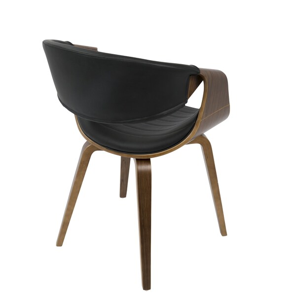 Lumisource Symphony Dining/Accent Chair in Walnut Wood and Black Faux Leather - CH-SYMP WL+BK