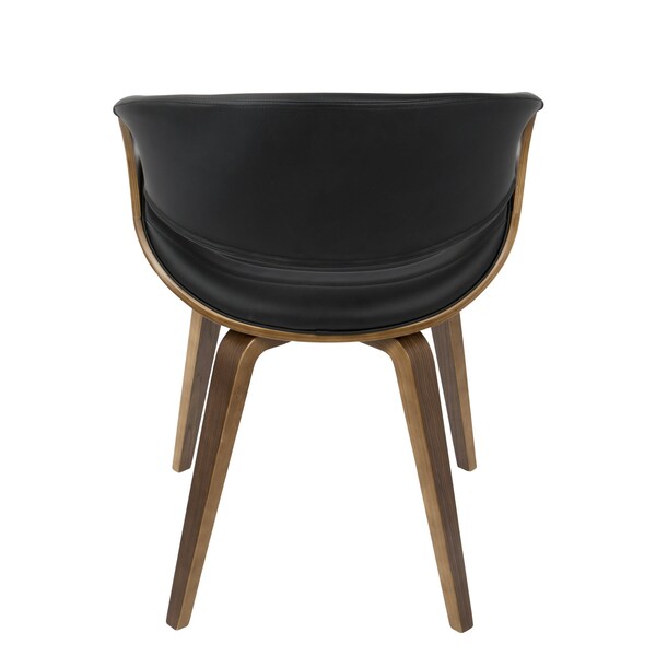Lumisource Symphony Dining/Accent Chair in Walnut Wood and Black Faux Leather - CH-SYMP WL+BK