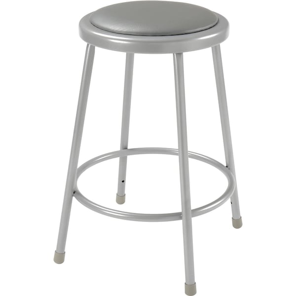 Global Industrial 24H Vinyl Padded Stool, Gray, Armless, Backless, 2PK - B2222429