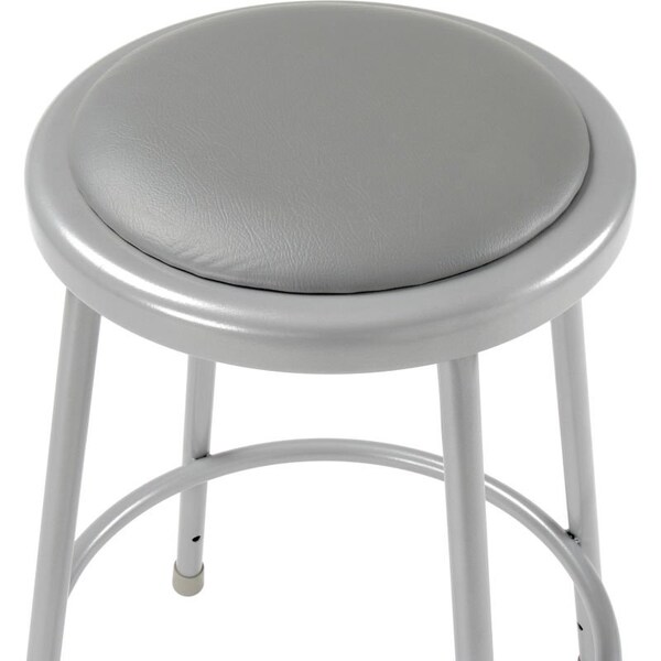 Global Industrial 24H Vinyl Padded Stool, Gray, Armless, Backless, 2PK - B2222429