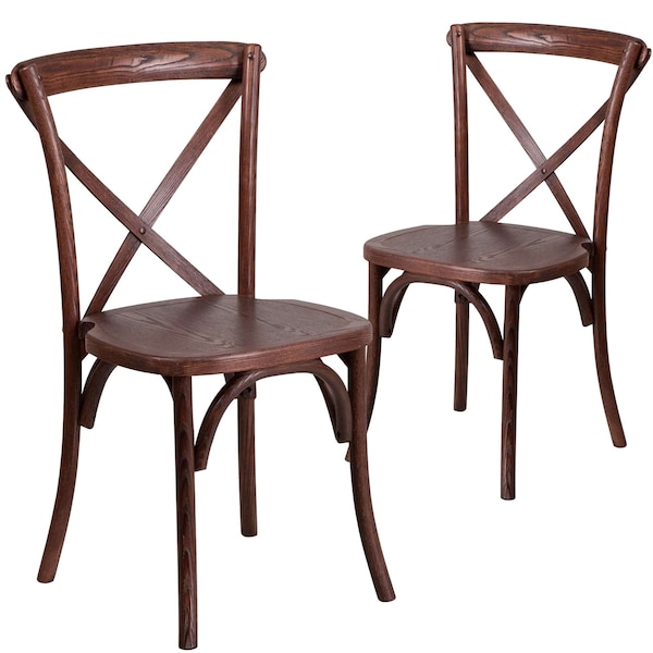 Flash Furniture HERCULES Series Mahogany Cross Back Chair - 2-XU-X-MAH-GG