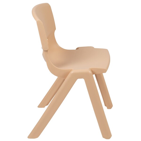 Flash Furniture Natural Plastic Stackable School Chair with 13.25" Seat Height, PK5 - 5-YU-YCX-004-NAT-GG