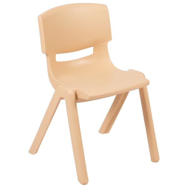 Flash Furniture Natural Plastic Stackable School Chair with 13.25" Seat Height, PK5 - 5-YU-YCX-004-NAT-GG