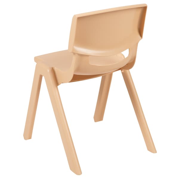 Flash Furniture Natural Plastic Stackable School Chair with 13.25" Seat Height, PK5 - 5-YU-YCX-004-NAT-GG