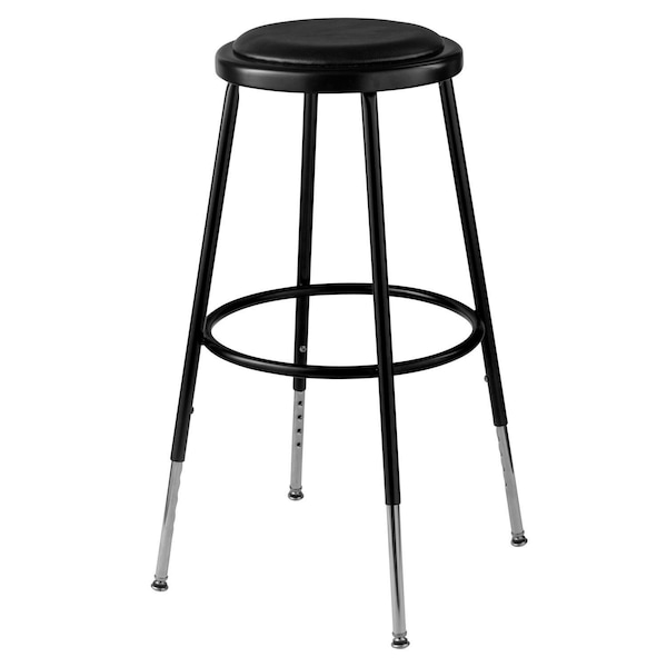 Interion By Global Industrial Interion Steel Shop Stool with Padded Seat, Adjustable Height 25in-33in, Black, 2PK - B2217153