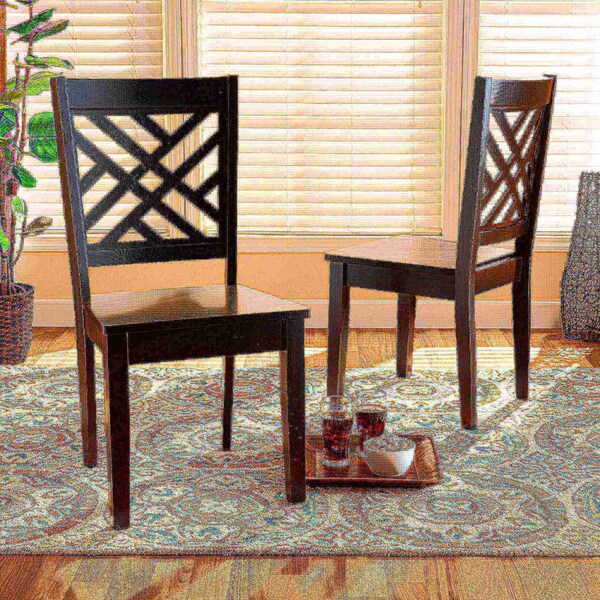 Baxton Studio Caron Modern and Contemporary Transitional Dark Brown Finished Wood 2-Piece Dining Chair Set - 180-11430-ZORO