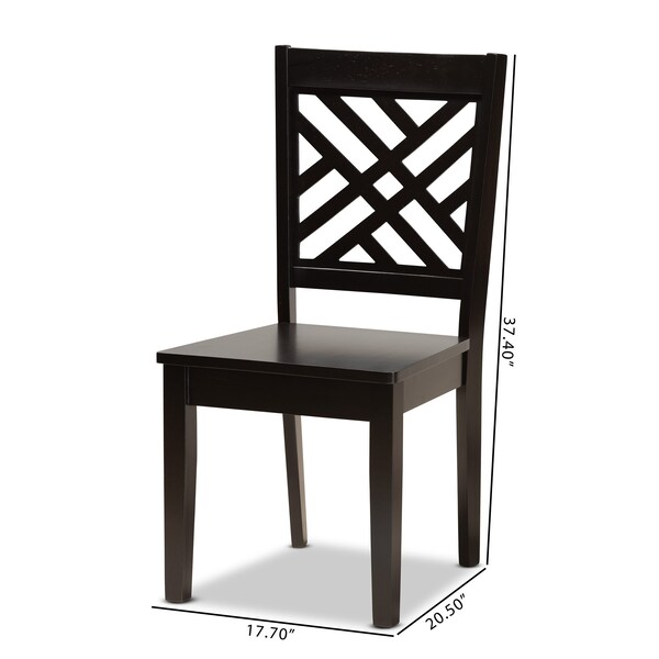 Baxton Studio Caron Modern and Contemporary Transitional Dark Brown Finished Wood 2-Piece Dining Chair Set - 180-11430-ZORO