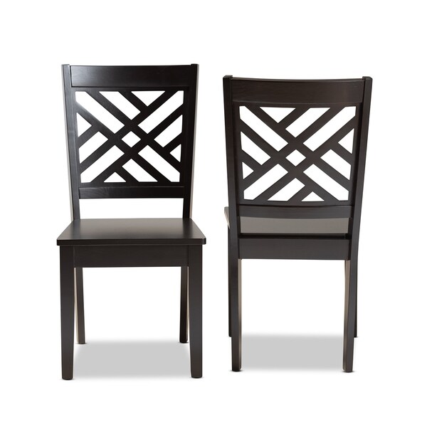 Baxton Studio Caron Modern and Contemporary Transitional Dark Brown Finished Wood 2-Piece Dining Chair Set - 180-11430-ZORO