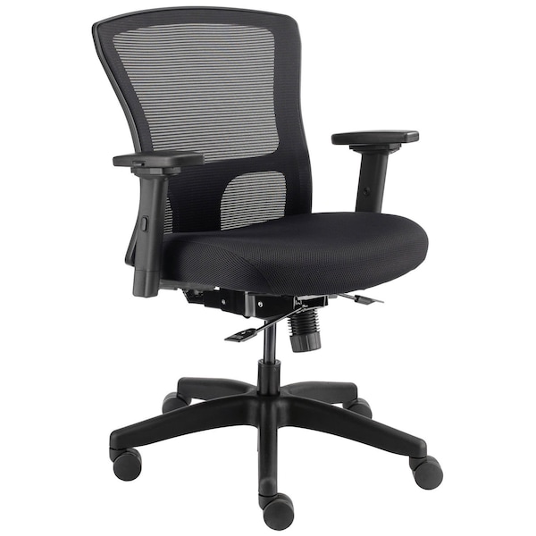 Global Industrial Mesh Back Task Chair and Seat Slider, Fabric Seat, Black - 695487