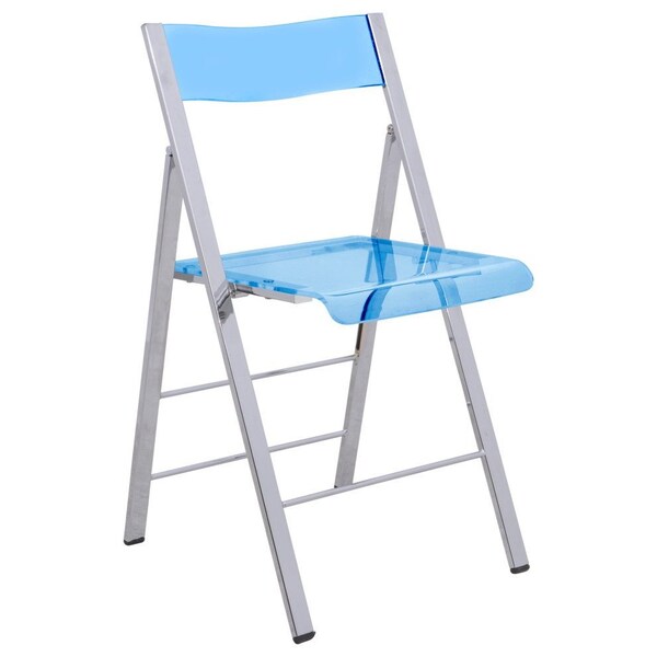 Leisuremod Menno Modern Acrylic Folding Chair, Blue - MF15TBU