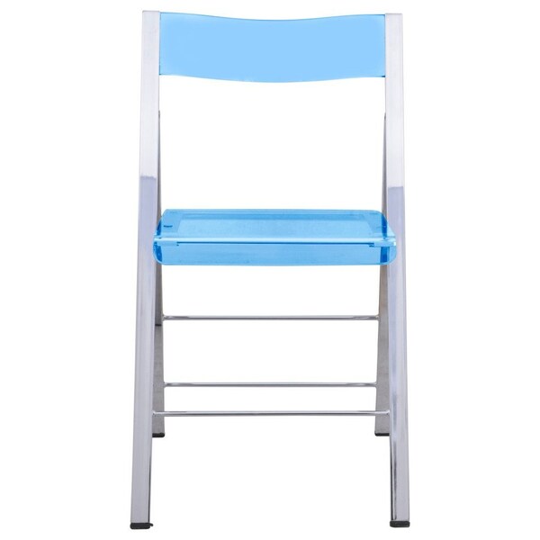 Leisuremod Menno Modern Acrylic Folding Chair, Blue - MF15TBU