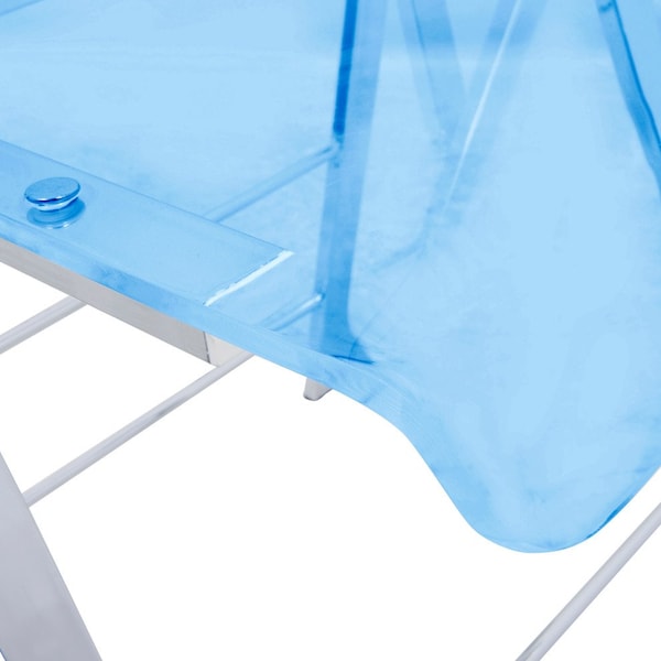 Leisuremod Menno Modern Acrylic Folding Chair, Blue - MF15TBU