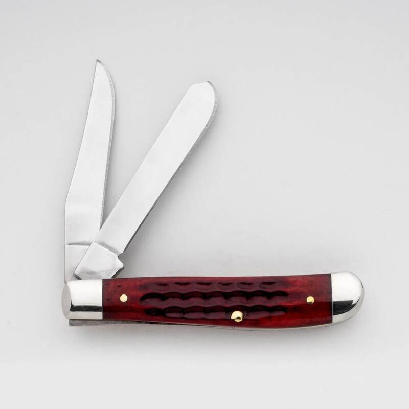 W.R. Case and Sons Cutlery Co. Pocket Worn Old Red Bone Mini Trapper Pocket Knife - FI00784