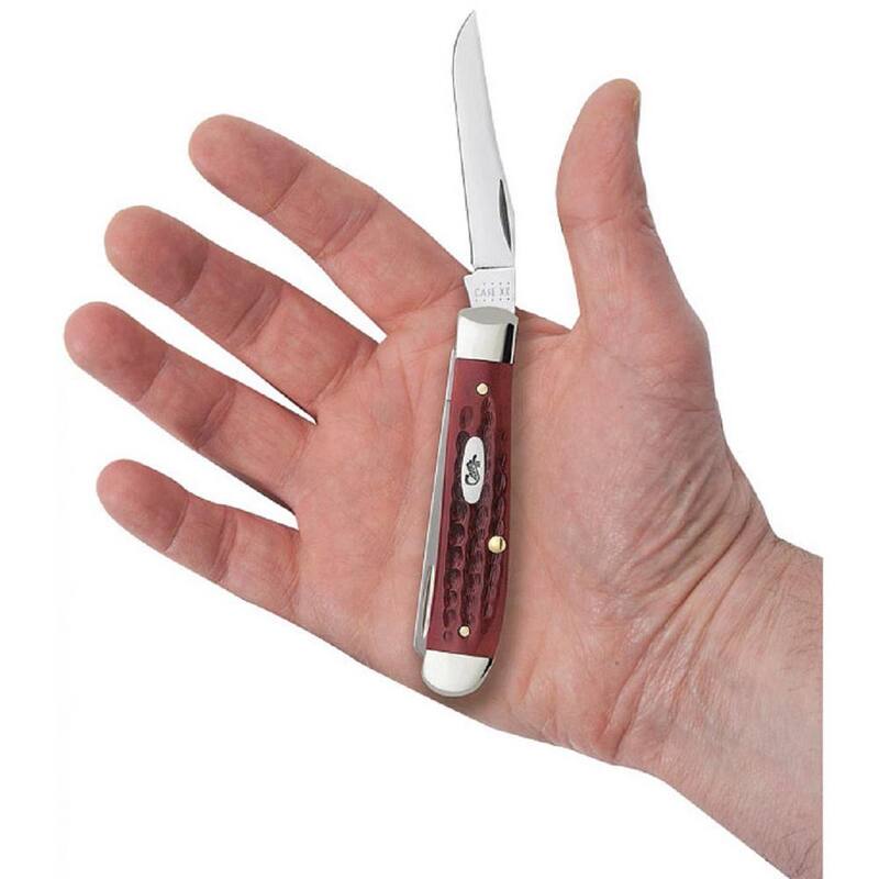 W.R. Case and Sons Cutlery Co. Pocket Worn Old Red Bone Mini Trapper Pocket Knife - FI00784