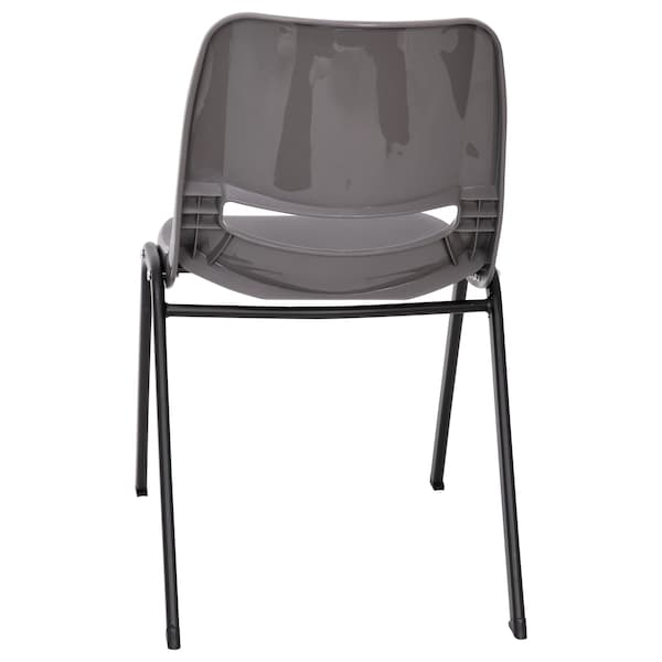 Flash Furniture 661 lb. Capacity Gray Stack Chairs-Black Frame, 5PK - 5-RUT-16-PDR-GY-GG