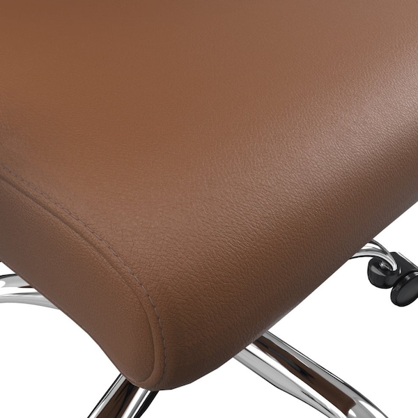 Leisuremod Evander Office Chair in Upholstered Leather and Iron Frame with Swivel and Tilt, Dark Brown - EO20DBRL