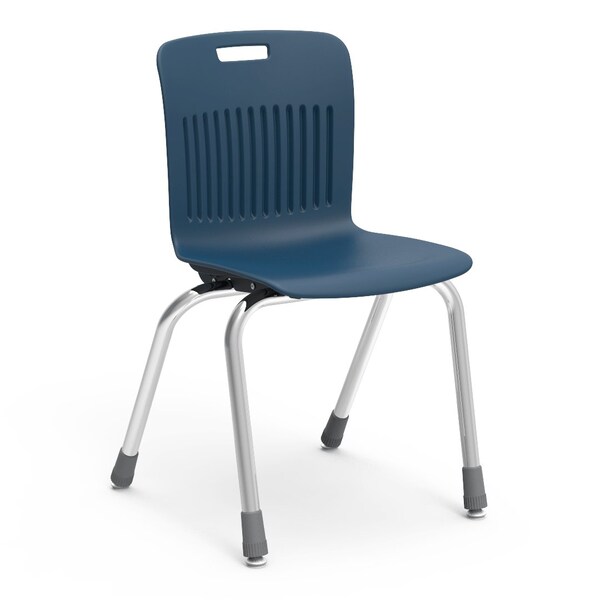 Virco Analogy Series 16" Classroom Chair, 3rd - 4th Grade with Nylon Glides - Navy Seat - AN16