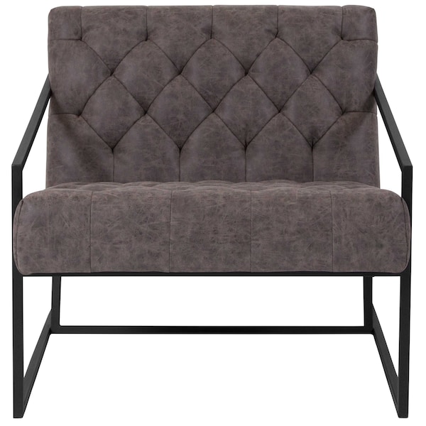 Flash Furniture Hercules Madison Lounge Chair, Retro Gray Seat, Gray Back, 29 W 31-3/4" L 27.5 H, Slanted - ZB-8522-GY-GG