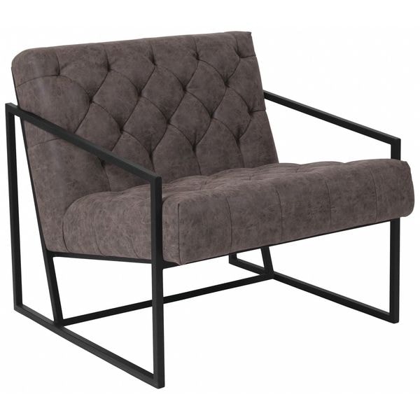 Flash Furniture Hercules Madison Lounge Chair, Retro Gray Seat, Gray Back, 29 W 31-3/4" L 27.5 H, Slanted - ZB-8522-GY-GG