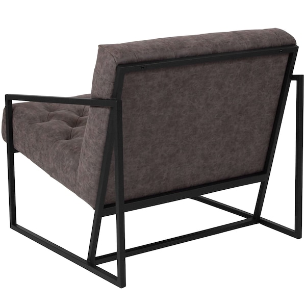 Flash Furniture Hercules Madison Lounge Chair, Retro Gray Seat, Gray Back, 29 W 31-3/4" L 27.5 H, Slanted - ZB-8522-GY-GG
