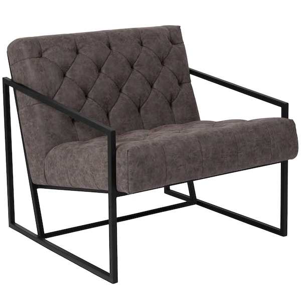 Flash Furniture Hercules Madison Lounge Chair, Retro Gray Seat, Gray Back, 29 W 31-3/4" L 27.5 H, Slanted - ZB-8522-GY-GG
