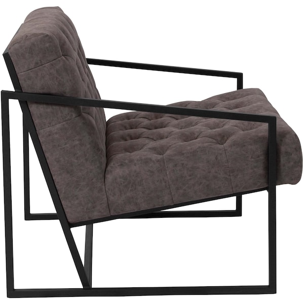 Flash Furniture Hercules Madison Lounge Chair, Retro Gray Seat, Gray Back, 29 W 31-3/4" L 27.5 H, Slanted - ZB-8522-GY-GG