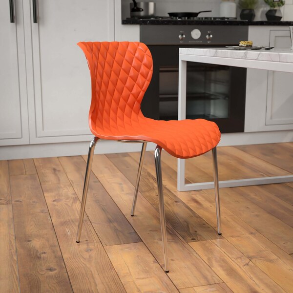 Flash Furniture Contemporary Chair, 18", Orange - LF-7-07C-ORNG-GG