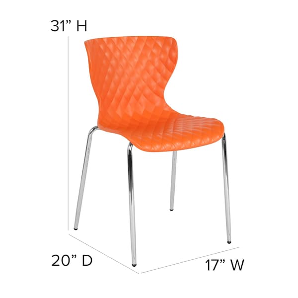 Flash Furniture Contemporary Chair, 18", Orange - LF-7-07C-ORNG-GG