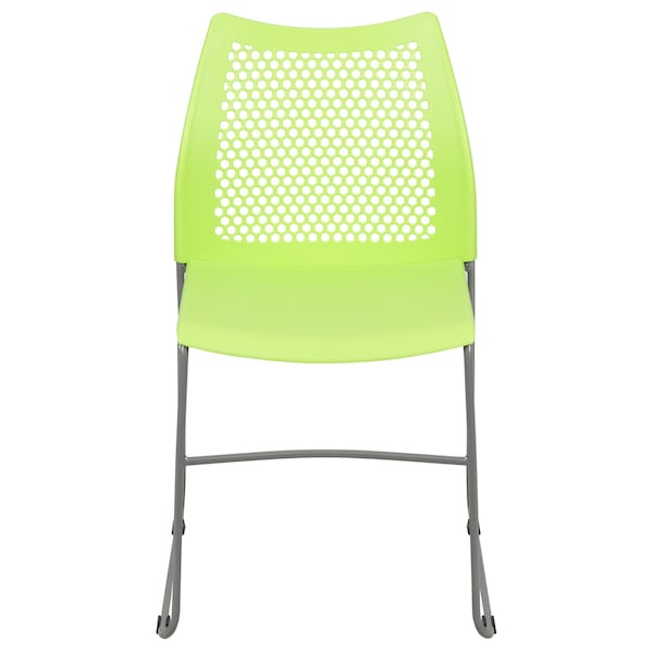 Flash Furniture Green Plastic Stack Chair, PK5 - 5-RUT-498A-GN-GG